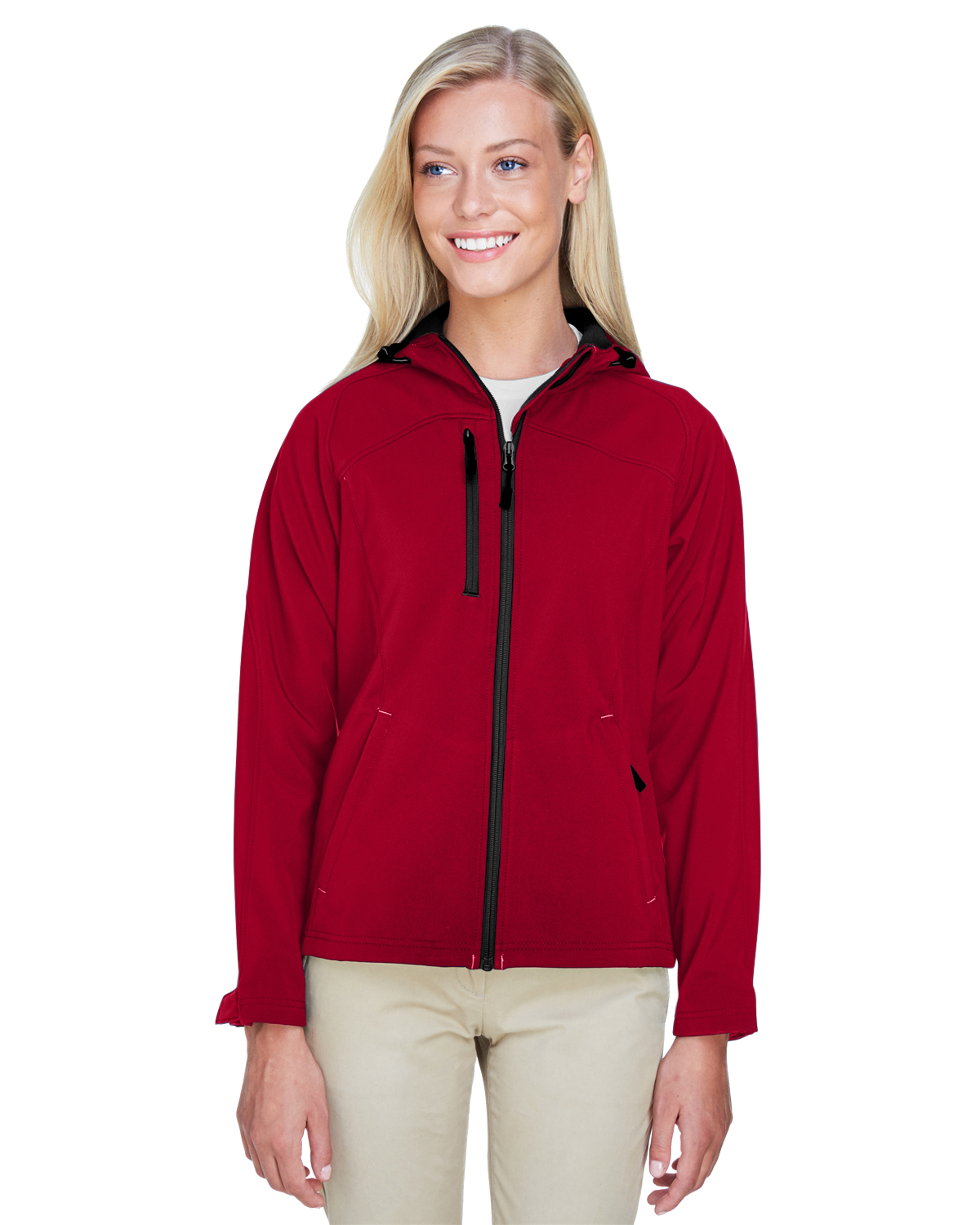 ladies red hooded jacket