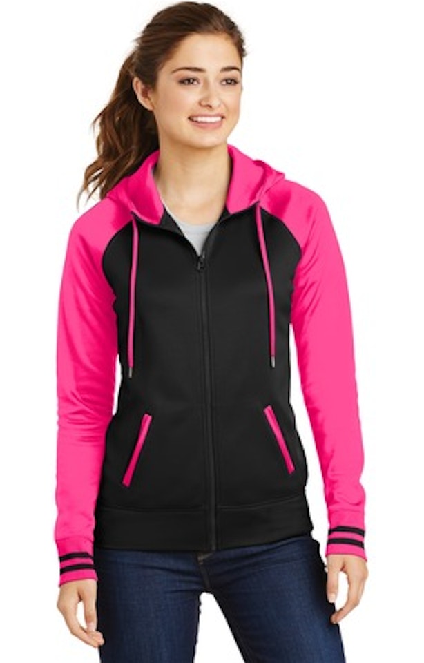 Sport-Tek LST236 Black / Neon Pink