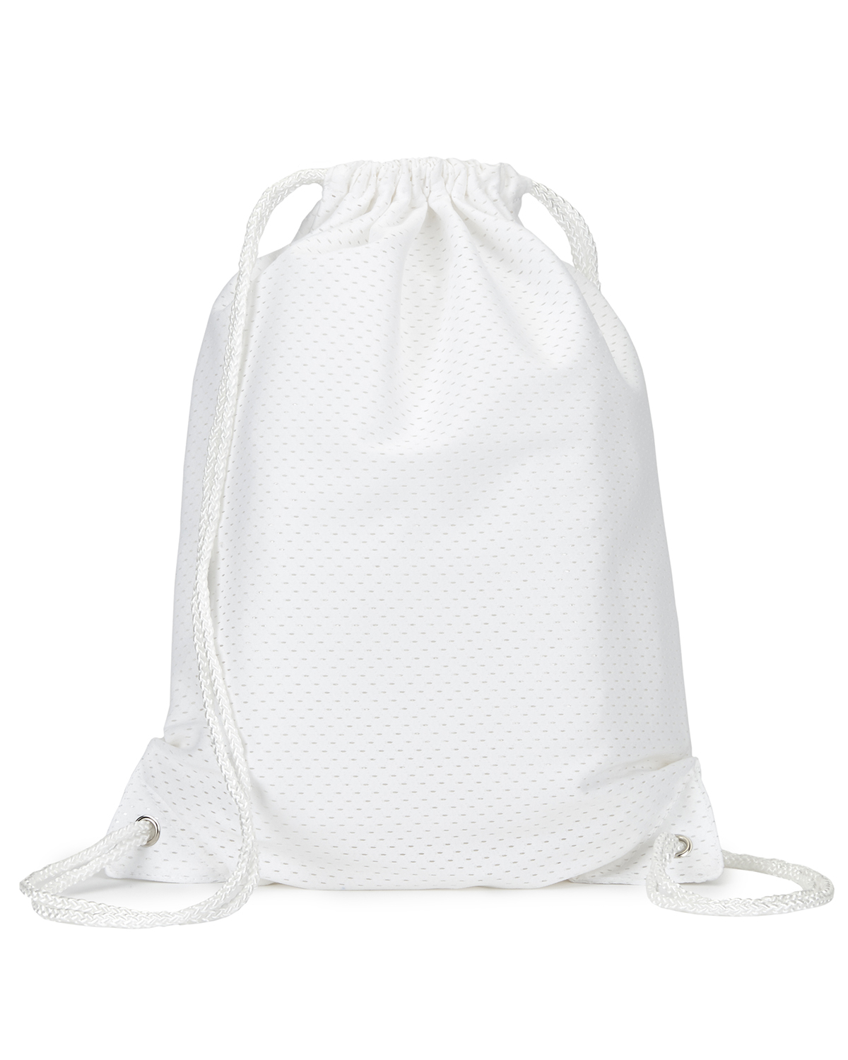 white drawstring backpack