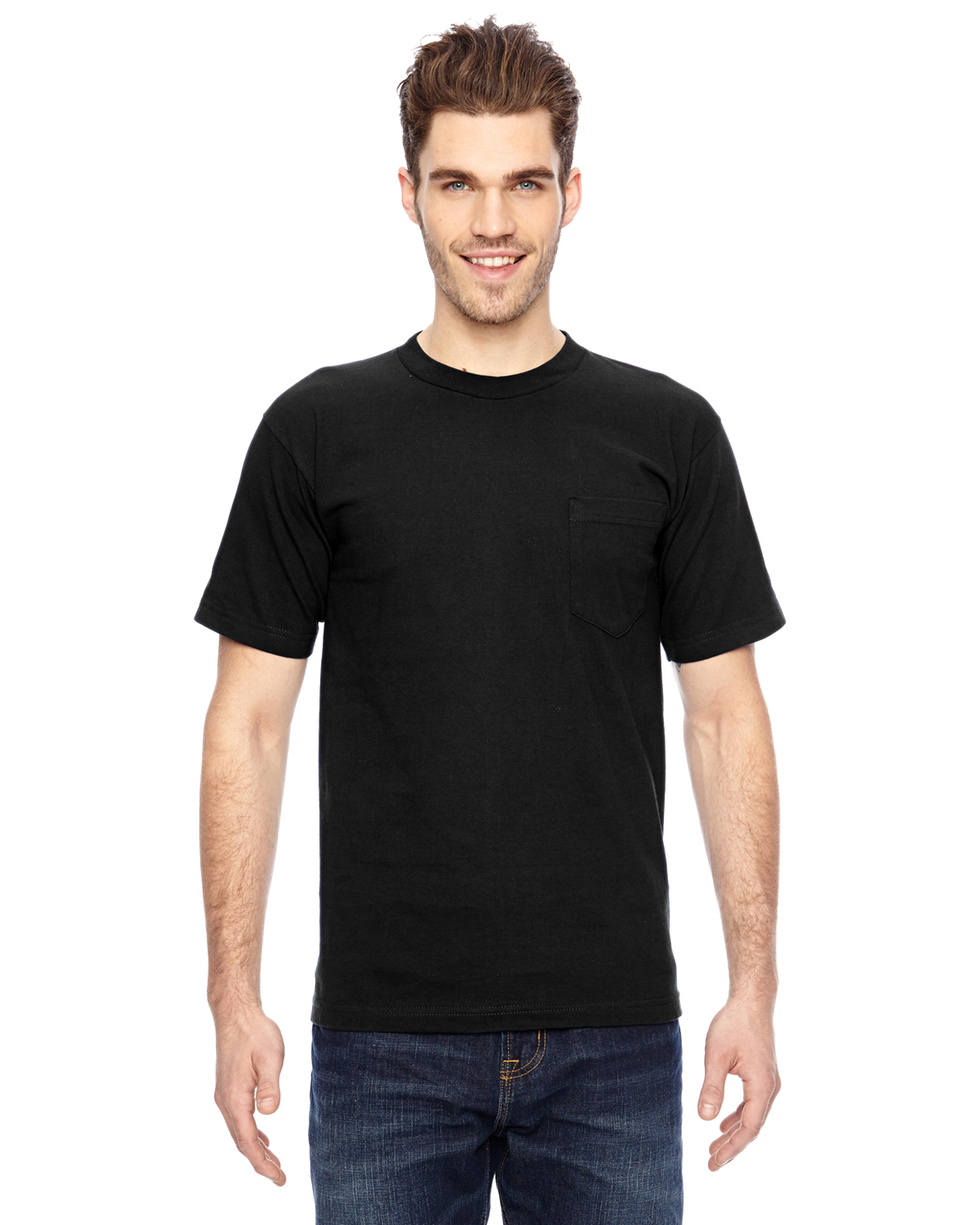 Bayside Ba7100 Adult 6.1 Oz., 100% Cotton Pocket T Shirt | Jiffy