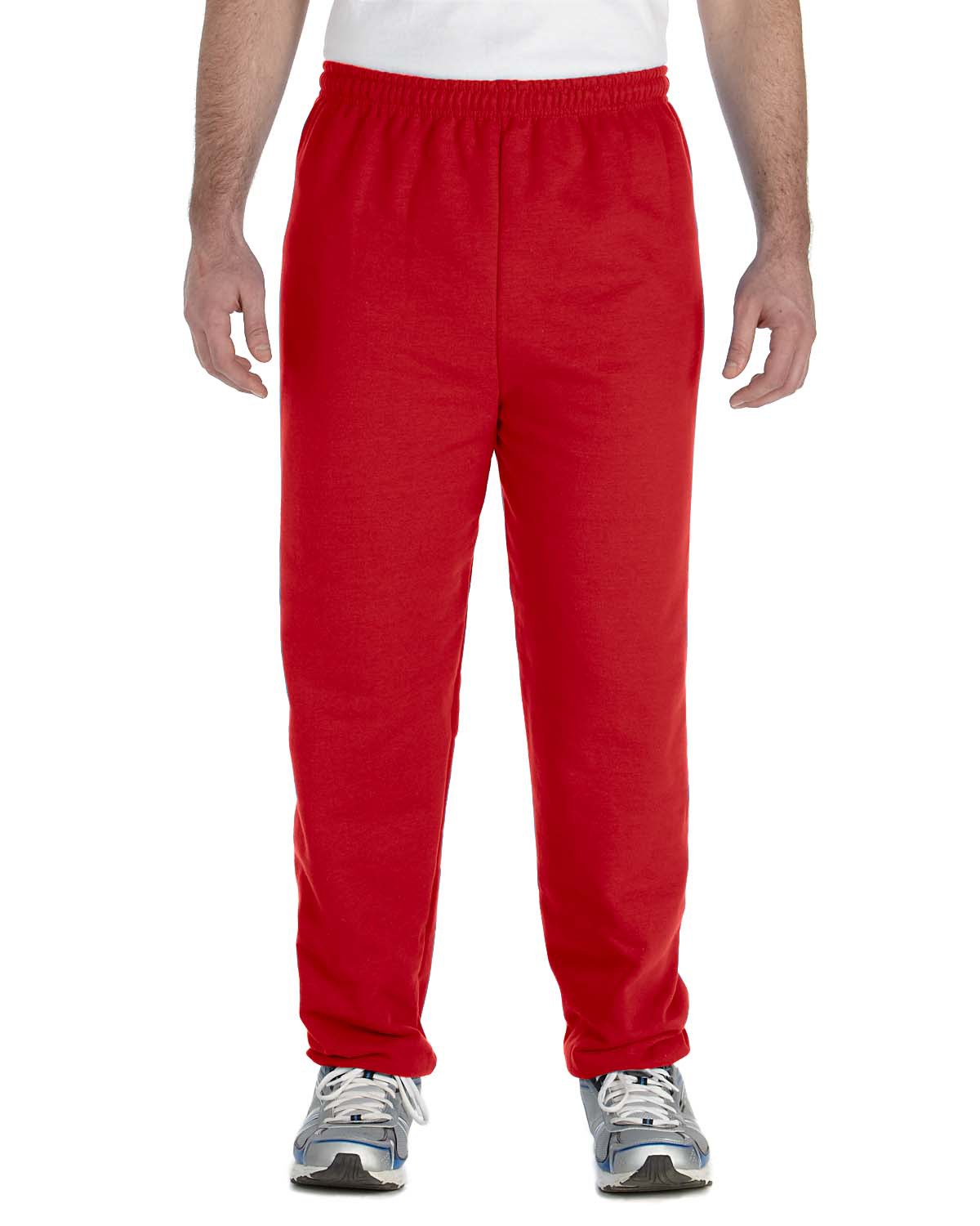 red gildan sweatpants