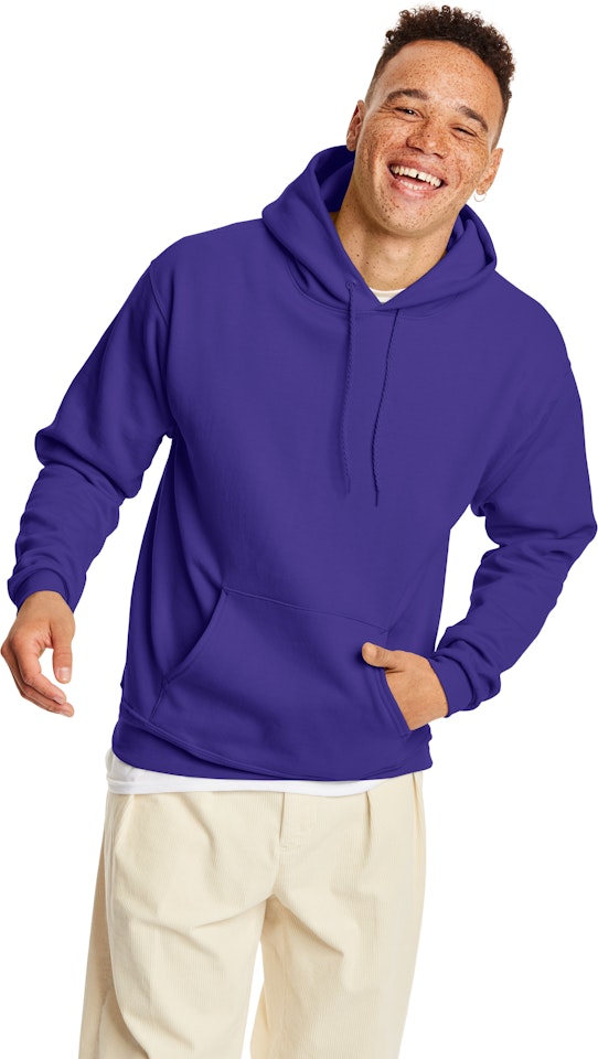 Hanes P170 Ecosmart Hooded Sweatshirt - Athletic Purple