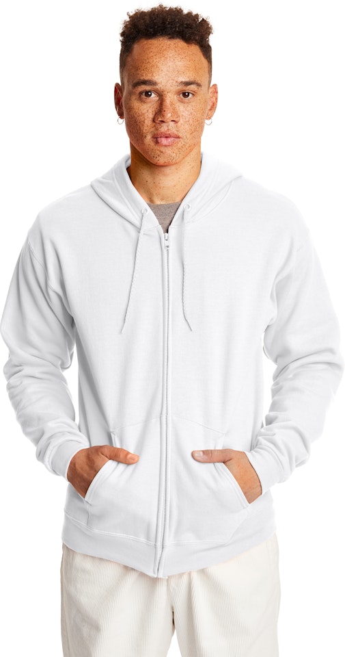 Hanes Men's EcoSmart Fleece Full-Zip Hooded Sweatshirt - Light Blue XL