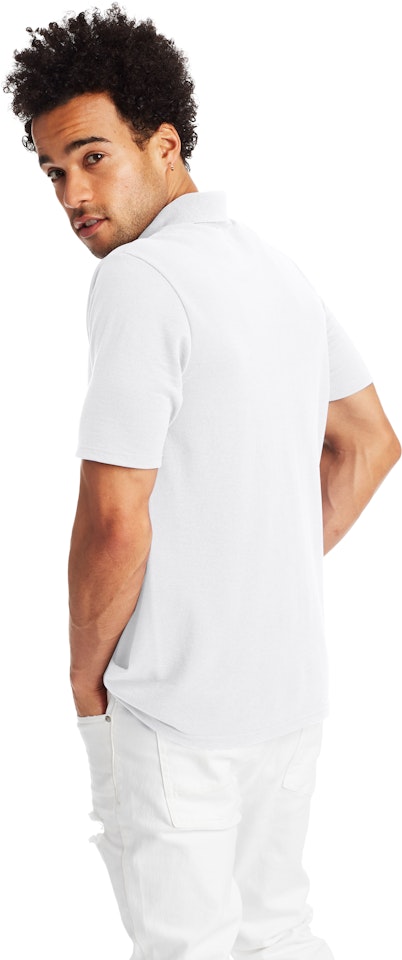 Hanes Men's X-Temp Performance Pique Polo Short Sleeve Shirt - White S