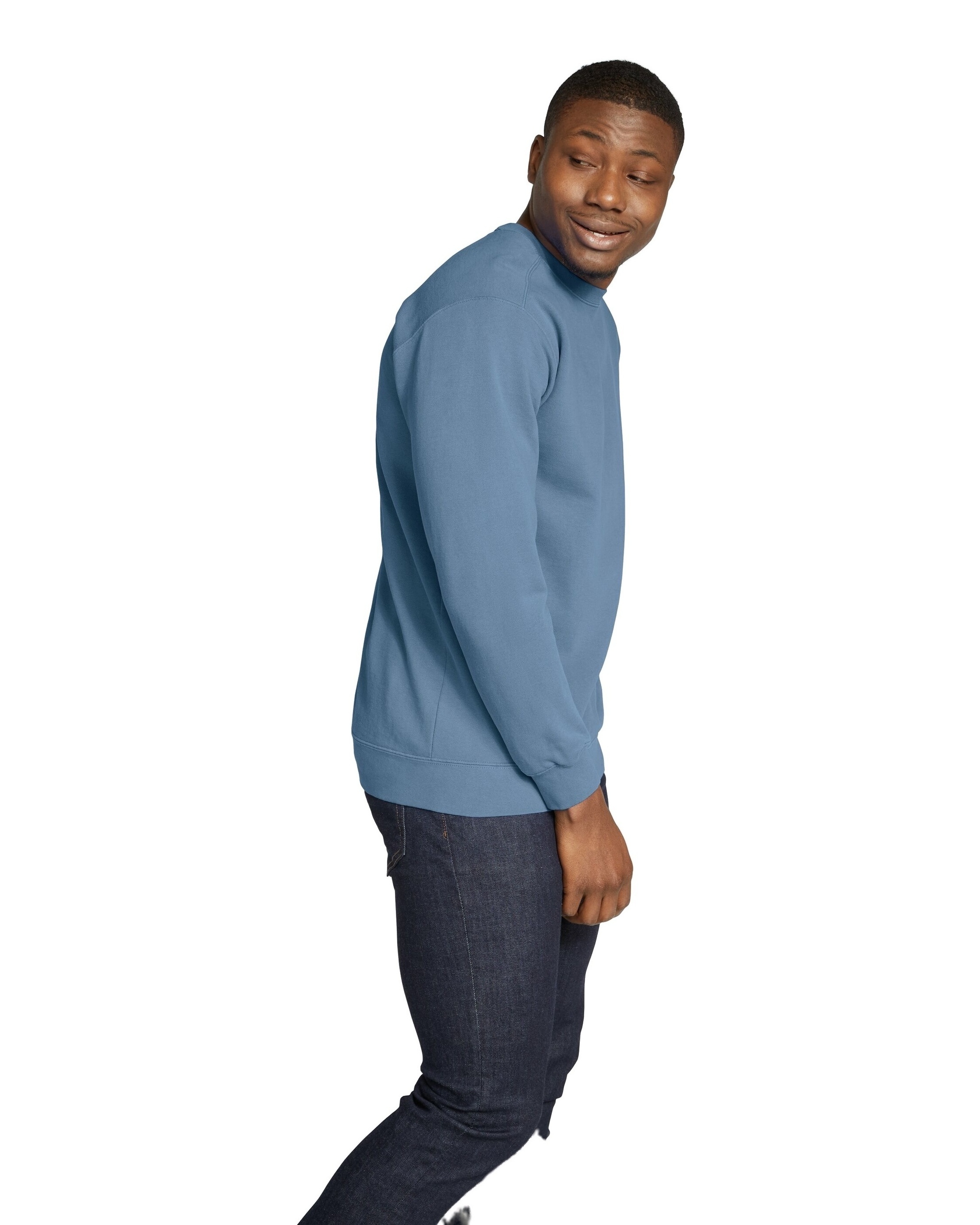 Blue crew outlet neck sweatshirt