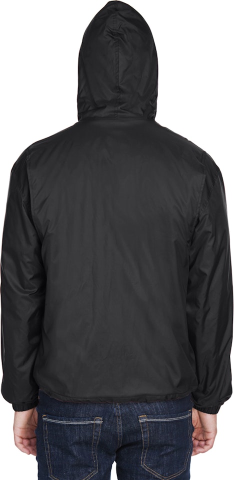 UltraClub 8915 Black Adult Fleece-Lined Hooded Jacket | JiffyShirts