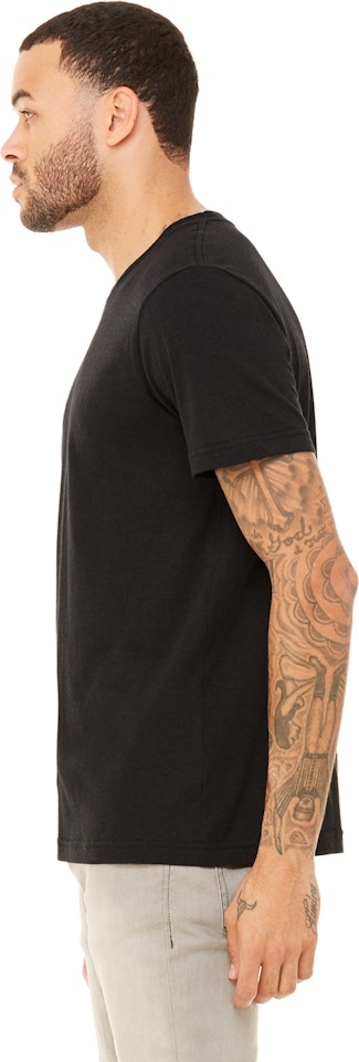 Black Heather Short Sleeve Tri-Blend T-Shirt - Black