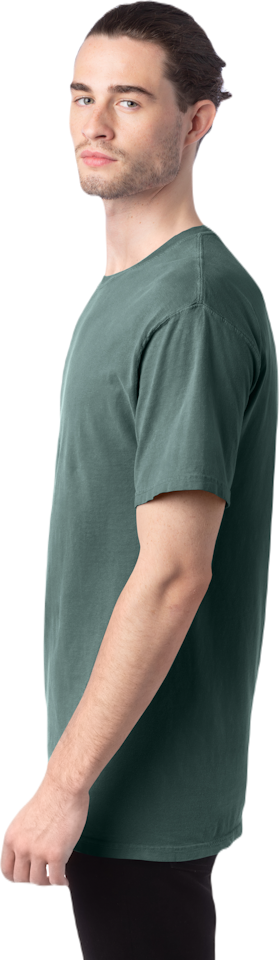 Hanes Originals Unisex Garment Dyed T-Shirt Hoodie, Cotton Concrete Grey M, Men's, Size: Medium, Gray