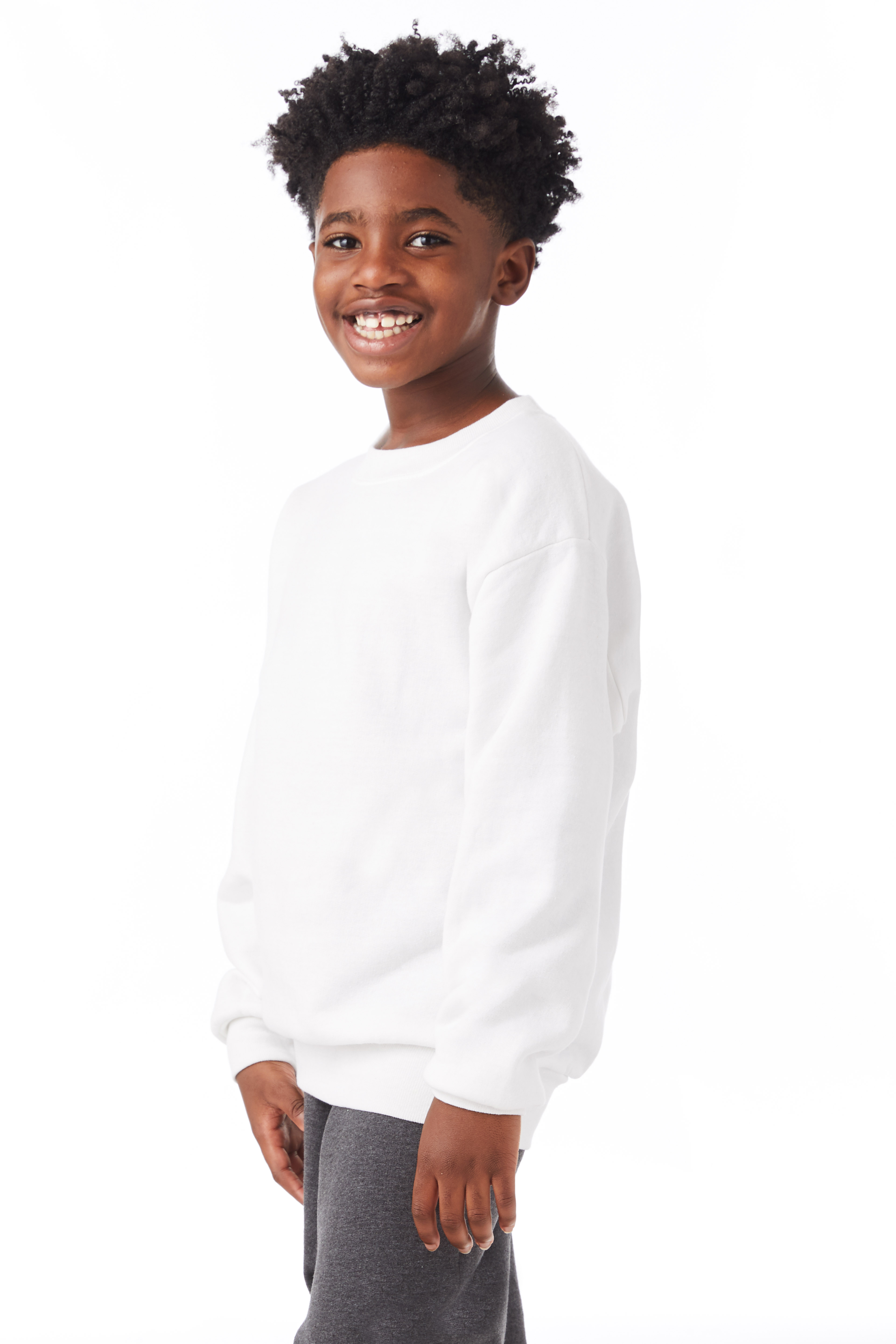 Kids plain white discount sweatshirt