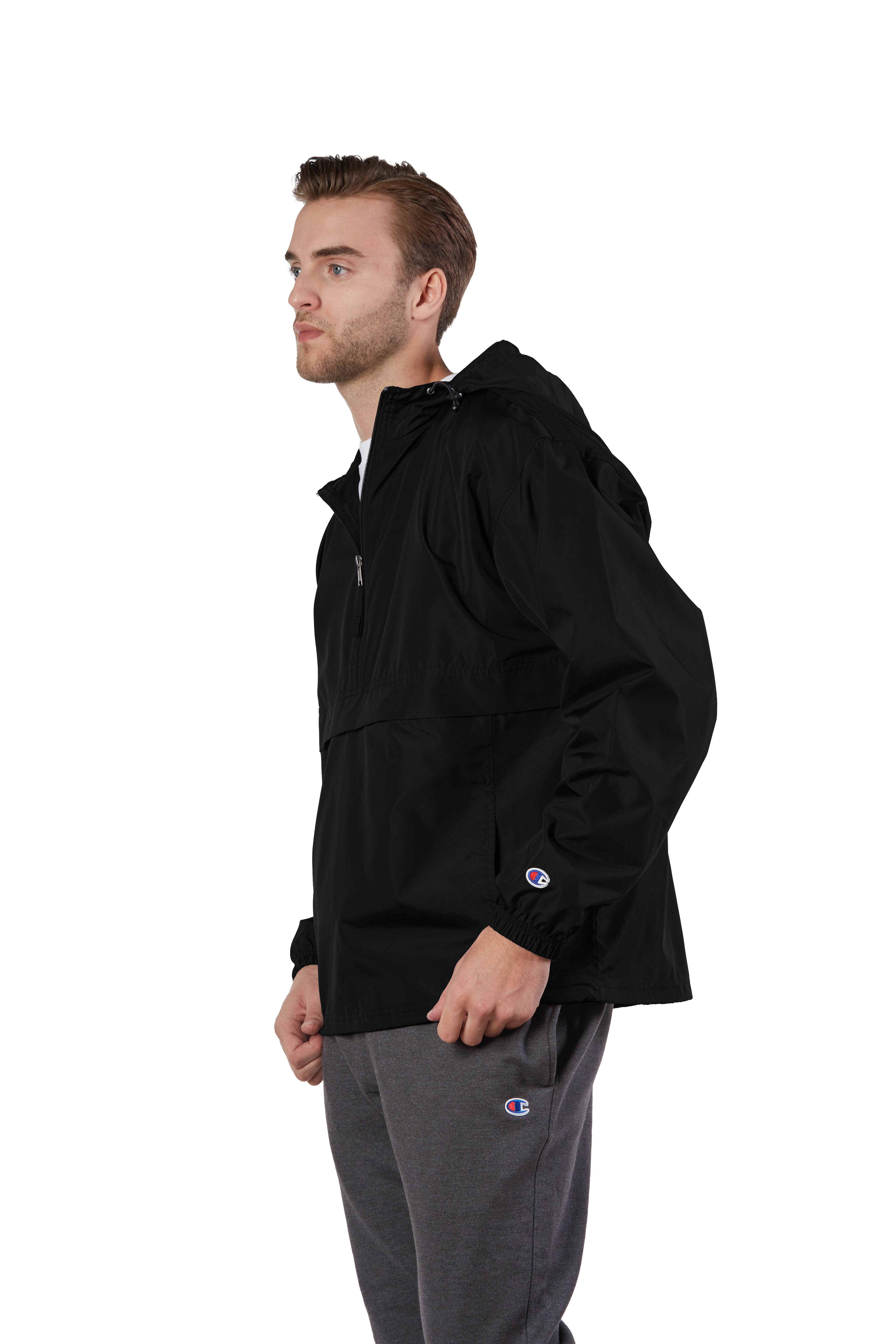 Champion packable store anorak jacket black