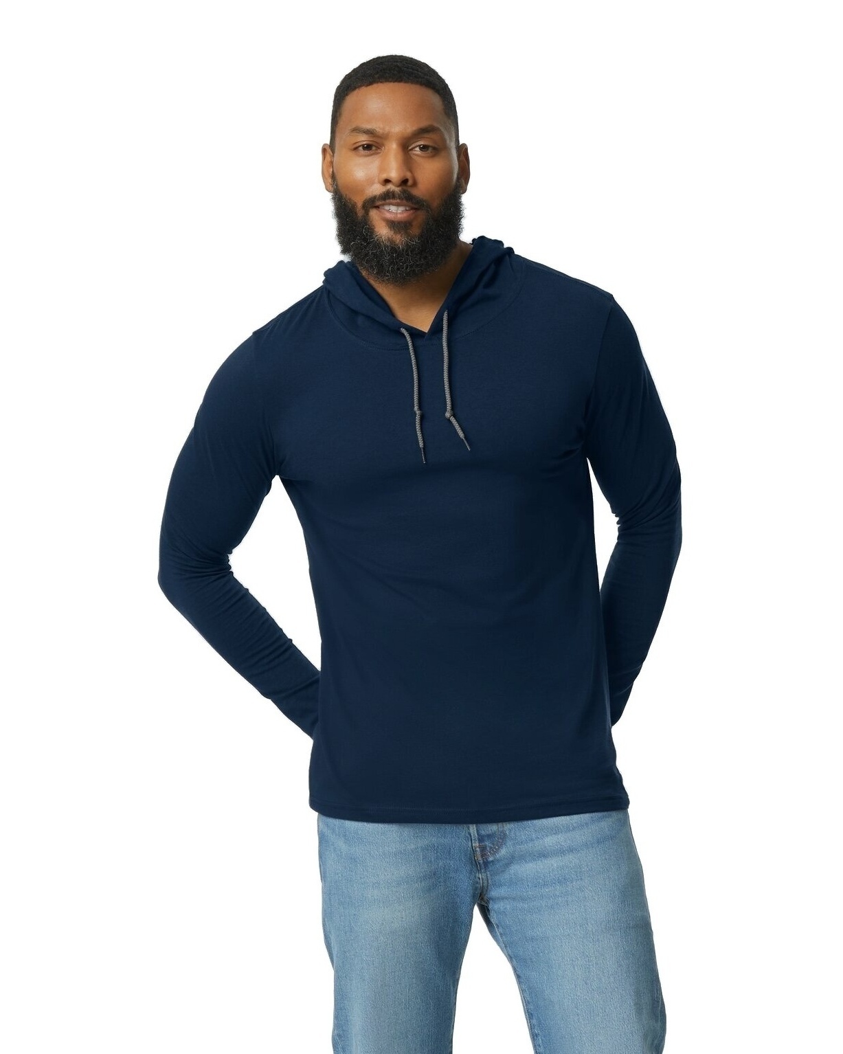 Anvil long discount sleeve hooded tee