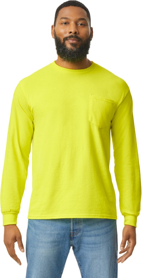 venstre forligsmanden farvning Gildan G241 Adult Ultra Cotton® 6 Oz. Long Sleeve Pocket T Shirt | Jiffy  Shirts