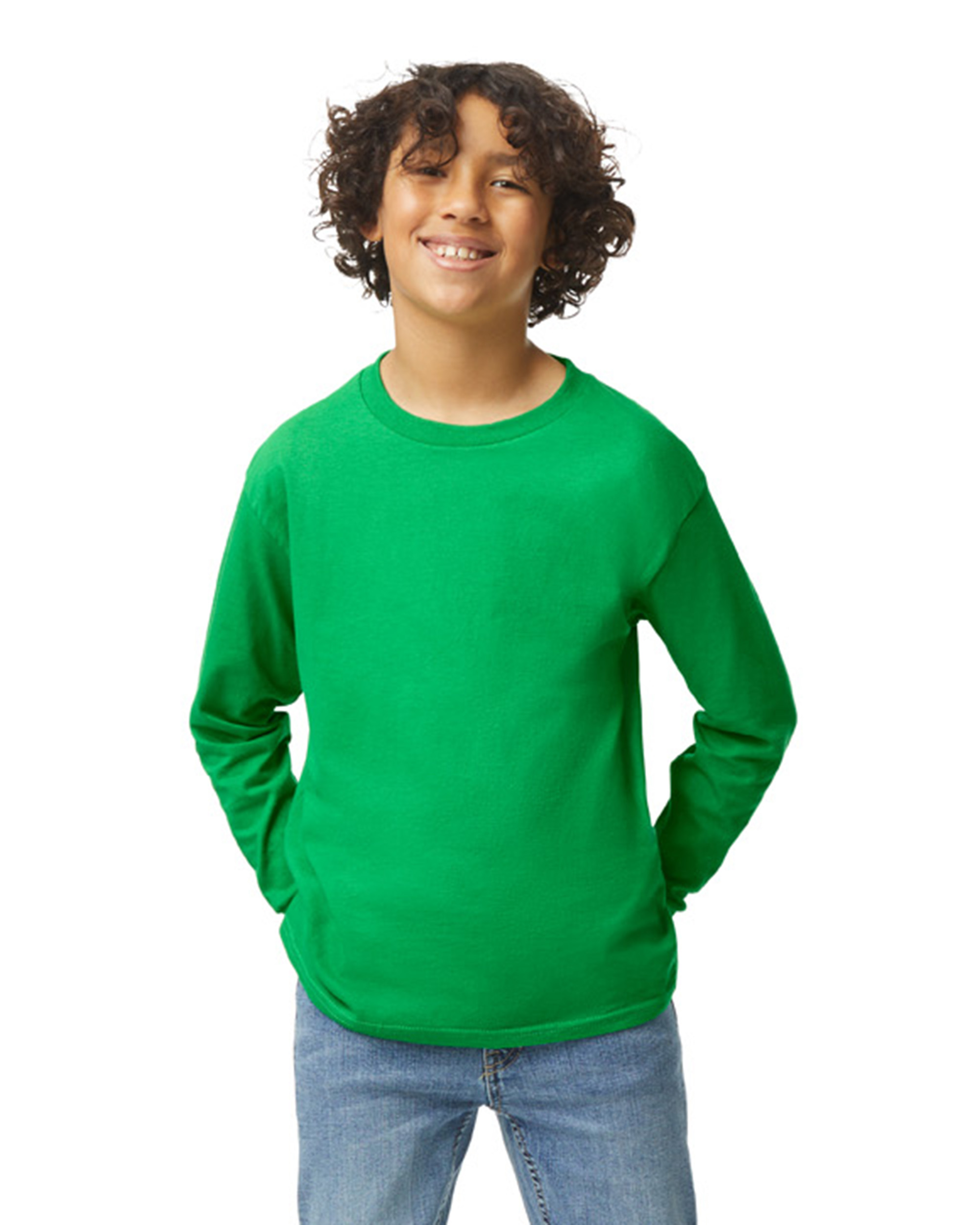 Boys green long sleeve sales shirt