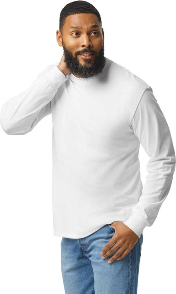 Jerzees 50/50 Cotton/Poly Long Sleeve T-Shirt, XL, White