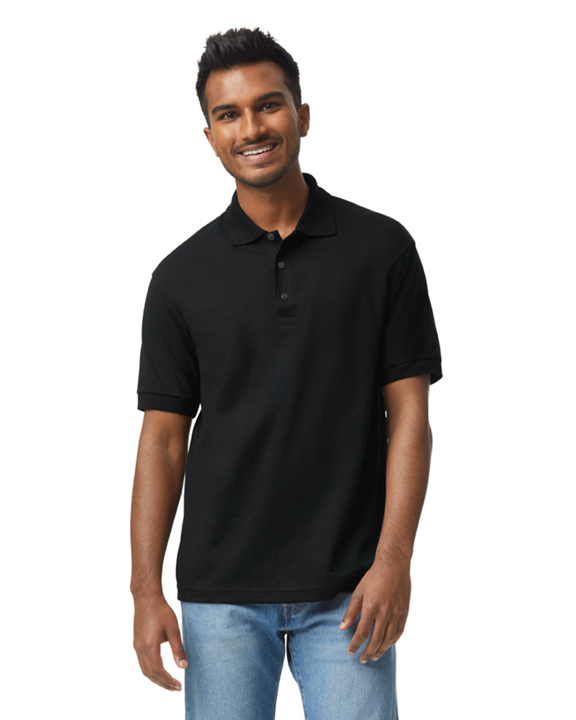 Gildan black hotsell polo shirt