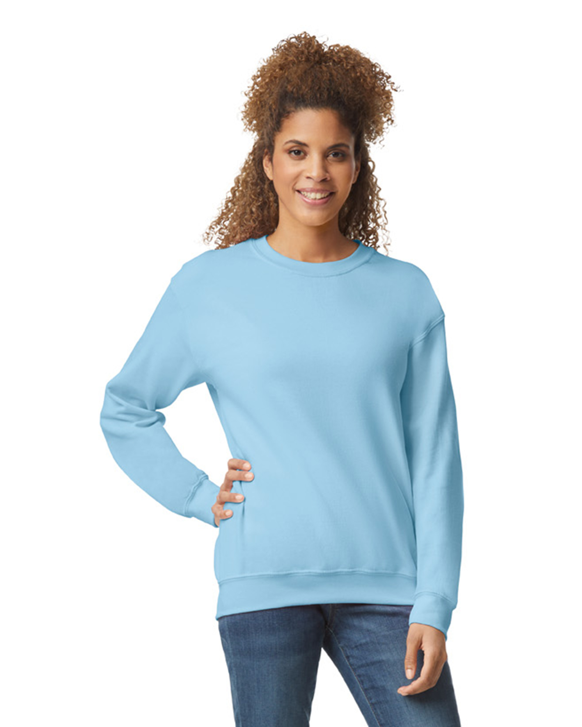 Light best sale blue crewnecks