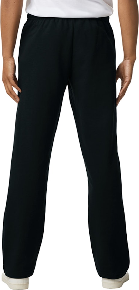 Gildan Adult Fleece Open Bottom Sweatpants with Pockets, Style G18300,  Black, Small at  Men's Clothing store