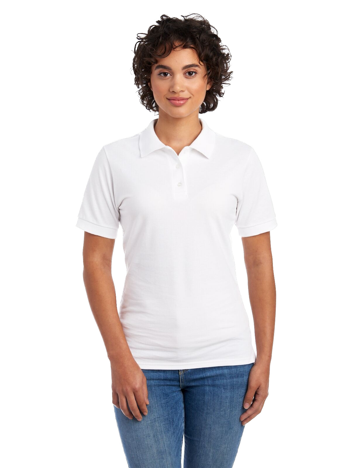 Womens white store cotton polo shirts