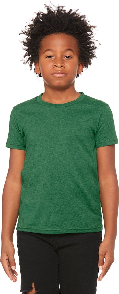 Download Bella Canvas 3001y Heather Grass Green Youth Jersey T Shirt Jiffyshirts