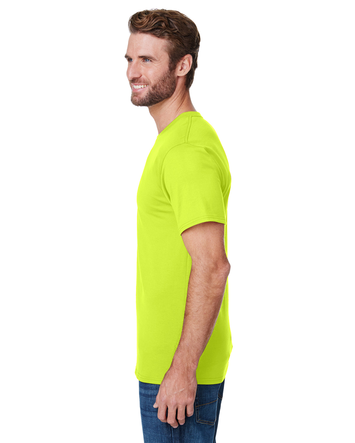 Hanes W110 Safety Green Workwear Short 