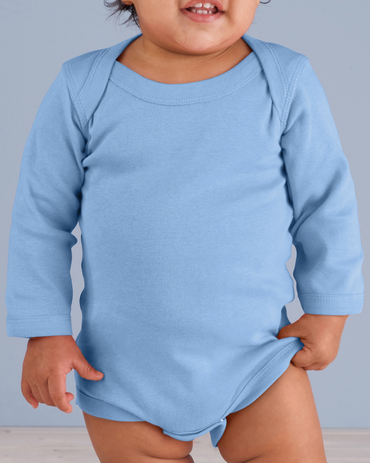 blue long sleeve bodysuit