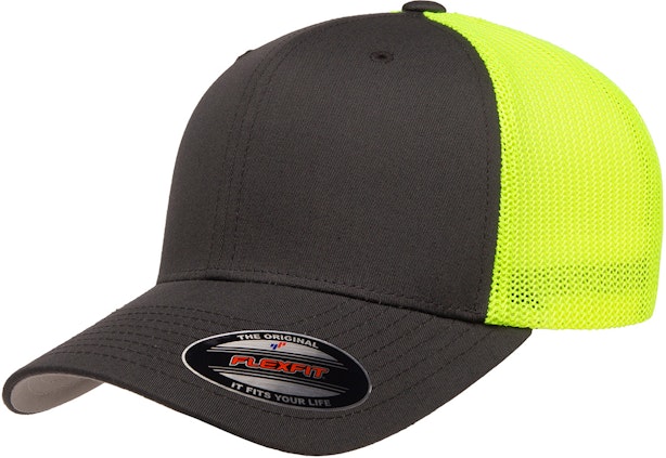 Louisville Slugger Flex Fitted S-M Hat Cap Baseball Men Women Gray Neon  Yellow