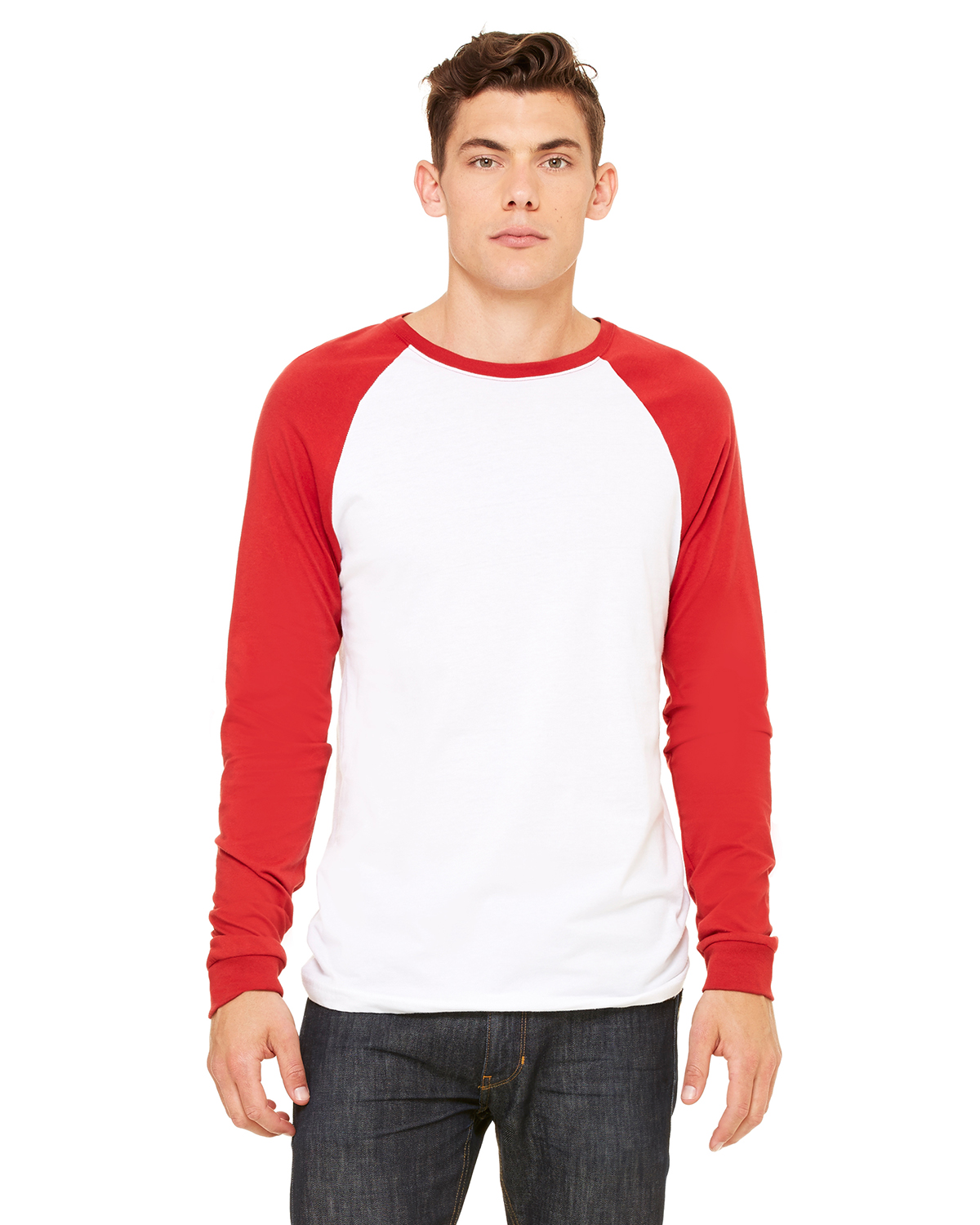 white and red baseball shirt