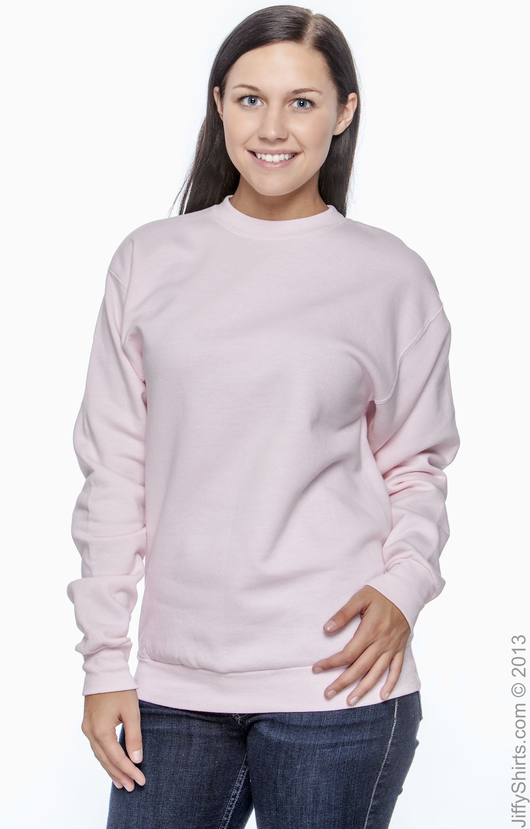 pink hanes sweatshirt