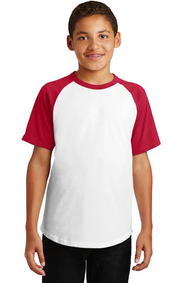 Sport-Tek YT201 White / Red