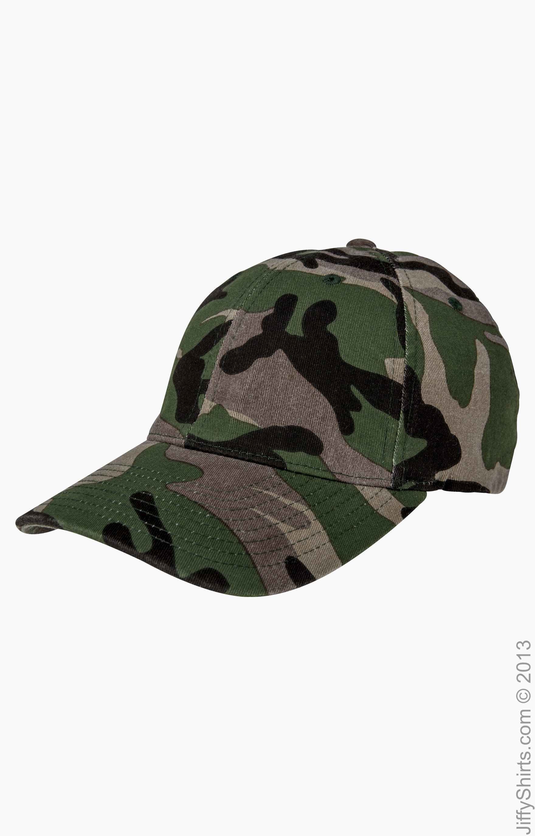 Flexfit Camo Cap Green or Silver Camouflage Fitted Hat 6977CA S/M and L/XL
