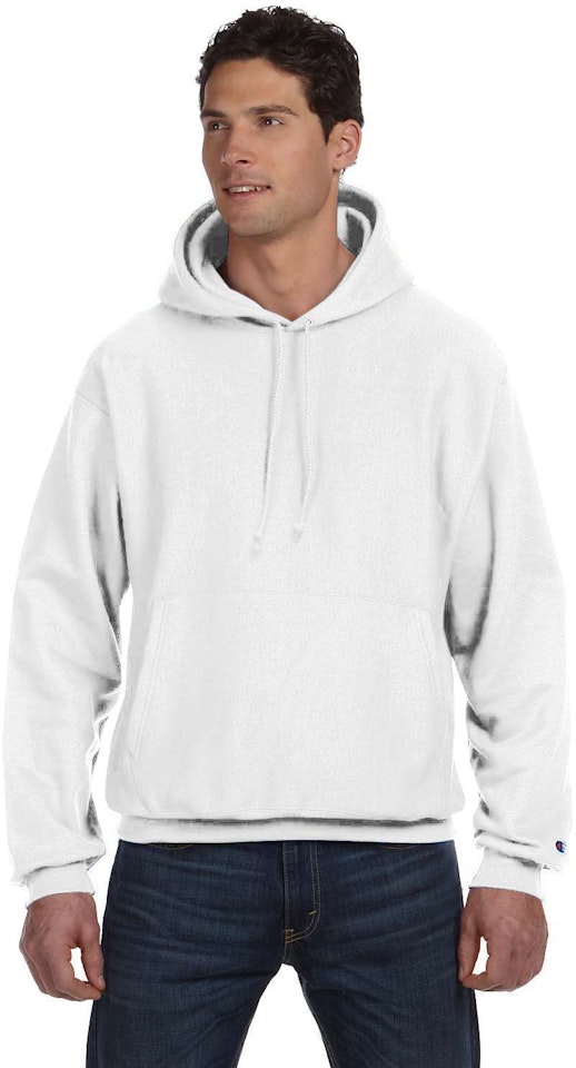 Bevidst Gavmild sætte ild Champion S1051 White Reverse Weave® 12 oz., Pullover Hooded Sweatshirt |  JiffyShirts