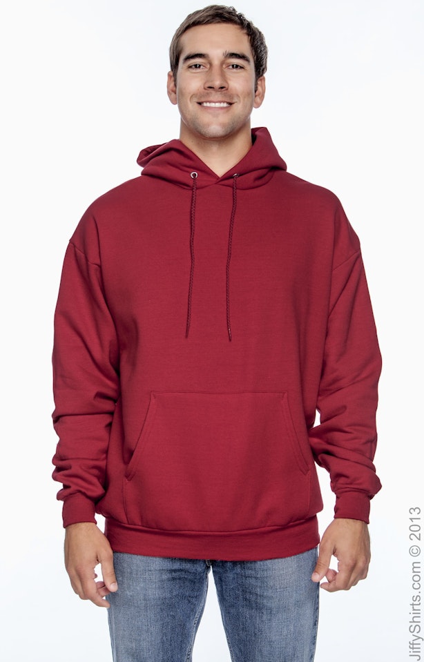 Hanes Men's EcoSmart Fleece Full-Zip Hooded Sweatshirt - Deep Red L