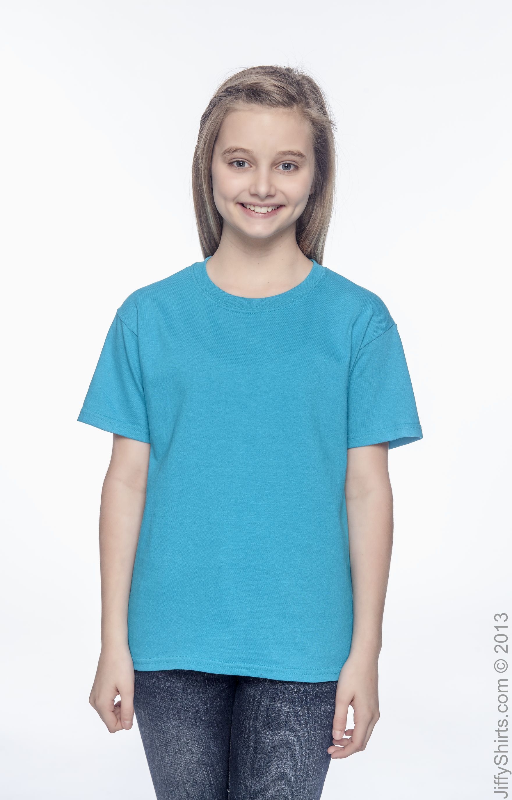 Gildan G500B Tropical Blue Youth Heavy Cotton™ 5.3 oz. T-Shirt