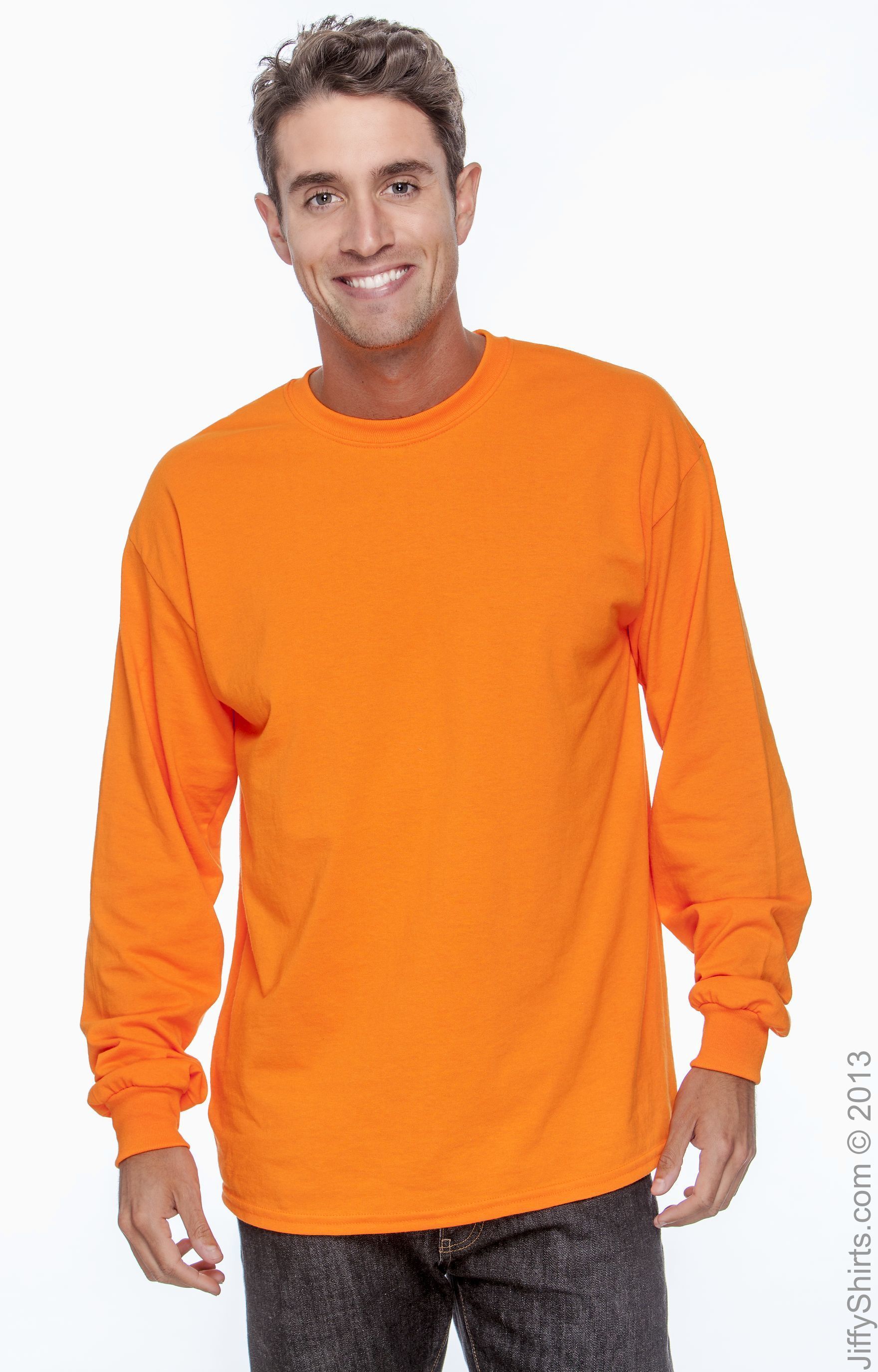 safety orange long sleeve shirt