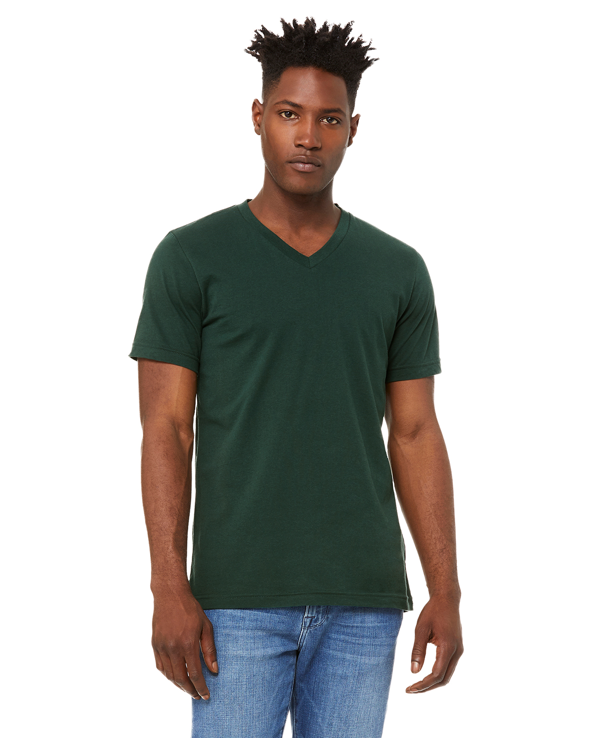 Forest green v hot sale neck t shirt