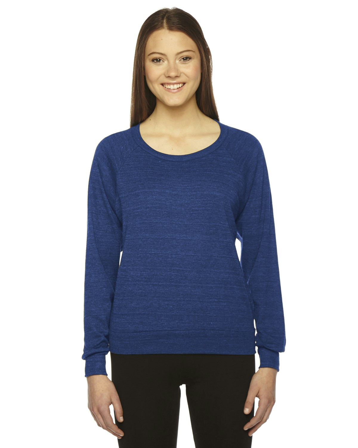 American Apparel BR394W Tri Coffee Ladies' Triblend Lightweight Raglan Pullover