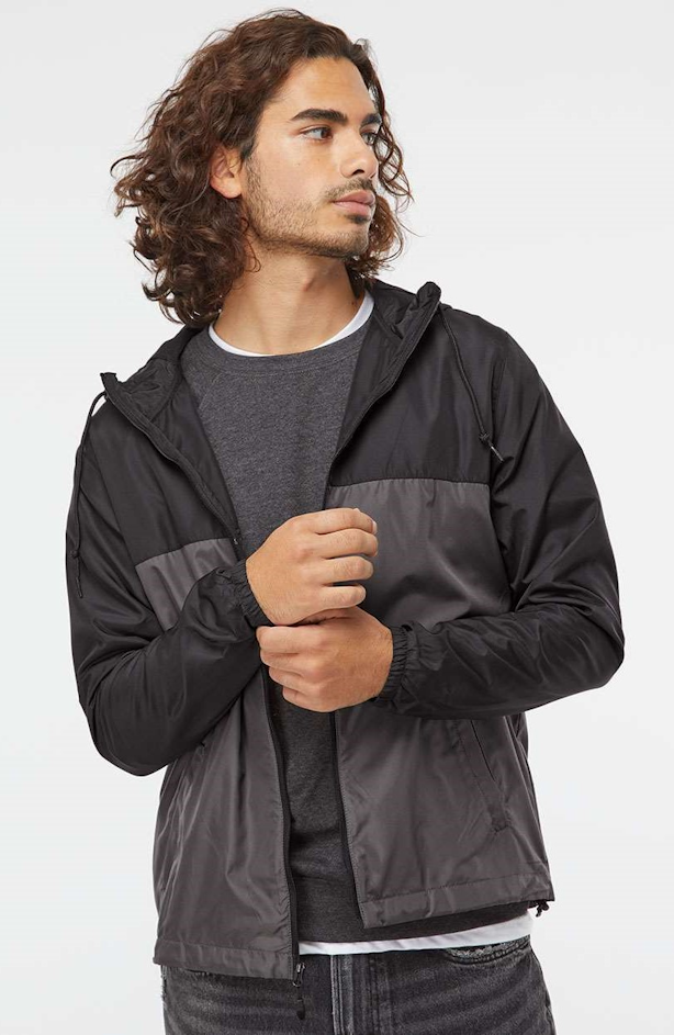 Independent Trading Co. EXP24YWZ Youth Lightweight Windbreaker Zip Jacket - Black/ Graphite - S