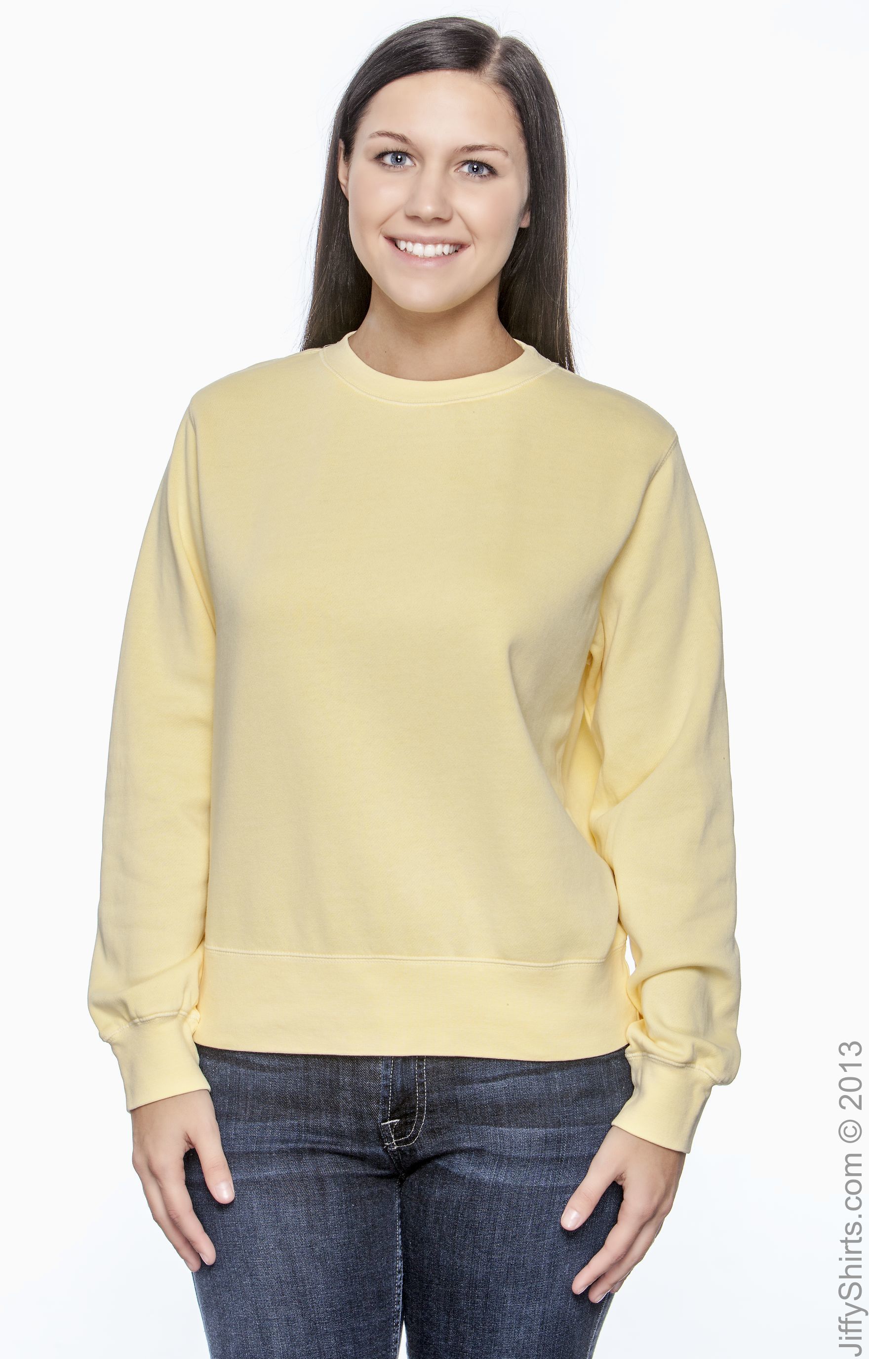 butter yellow crew neck sweatshirt