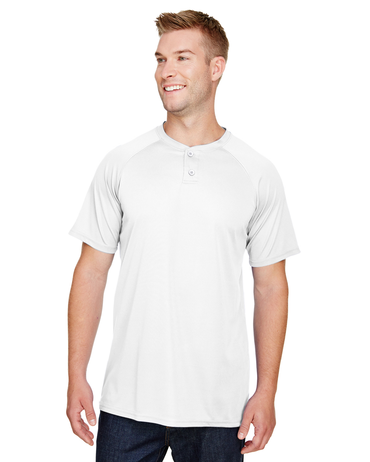 Augusta Sportswear Youth Wicking Two-Button Baseball Jersey