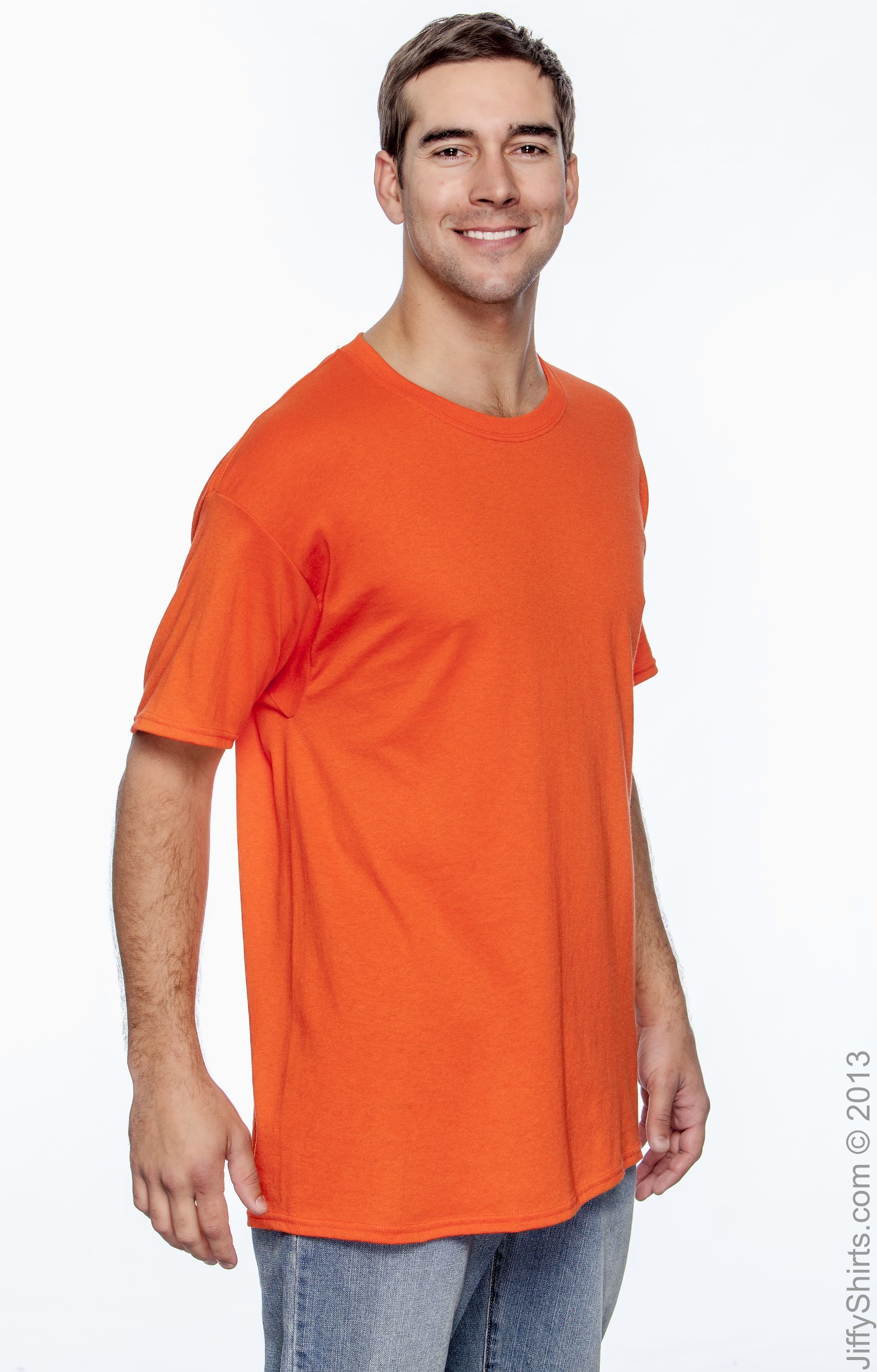 Hanes 5170 Orange 5.2 oz. 50/50 Ecosmart® Short Sleeve Tee | JiffyShirts