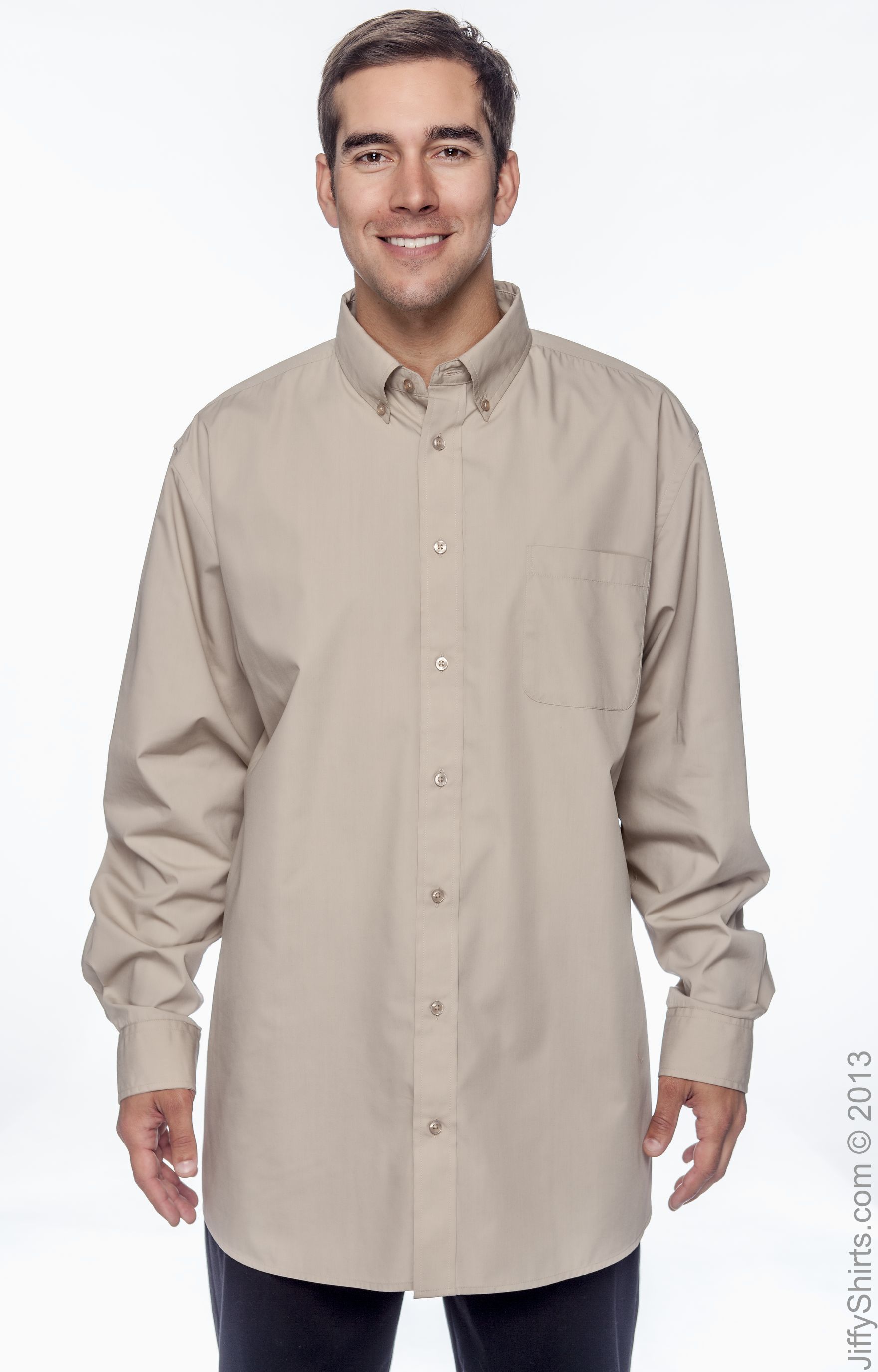 Essential Long-Sleeve Poplin M510T Harriton Tall 3.1 oz