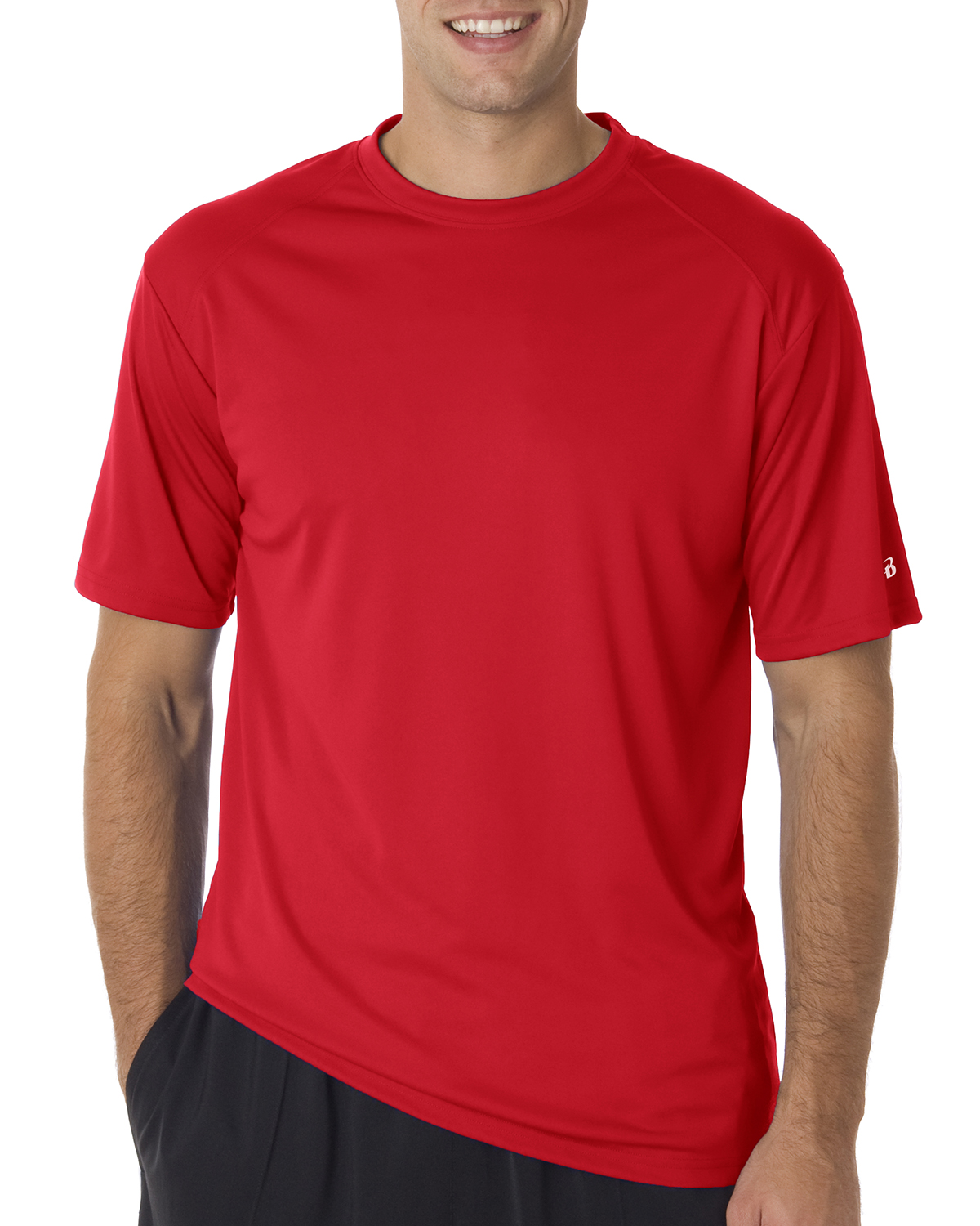 Badger 4120 Red B-Core Sport Shoulders T-Shirt