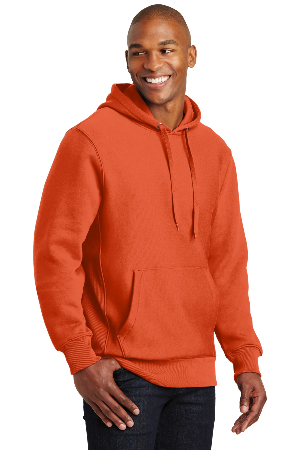 SportTek F281 Orange Super Heavyweight Pullover Hooded Sweatshirt