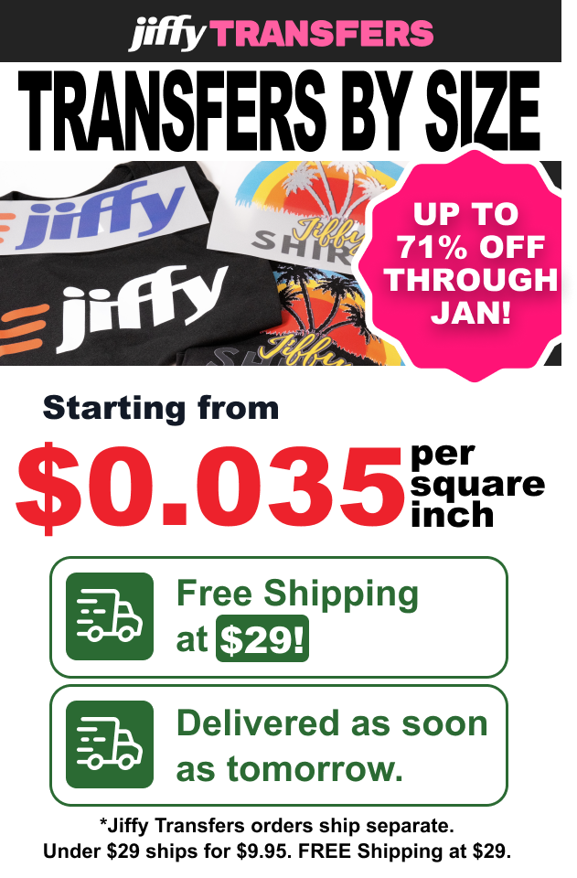 Jiffy Transfers Transfers Fast & Free Shipping At 59 Jiffy Shirts