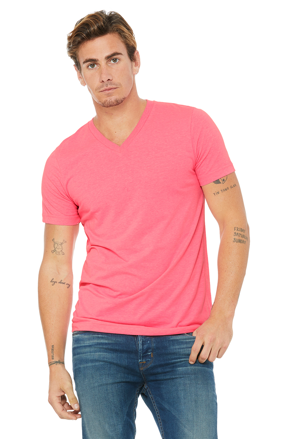 neon v neck t shirts