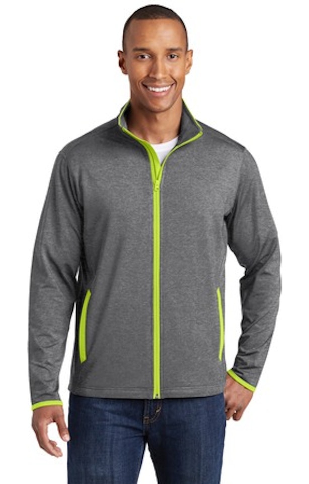 Sport-Tek ST853 Charcoal Gray Heather / Charge Green