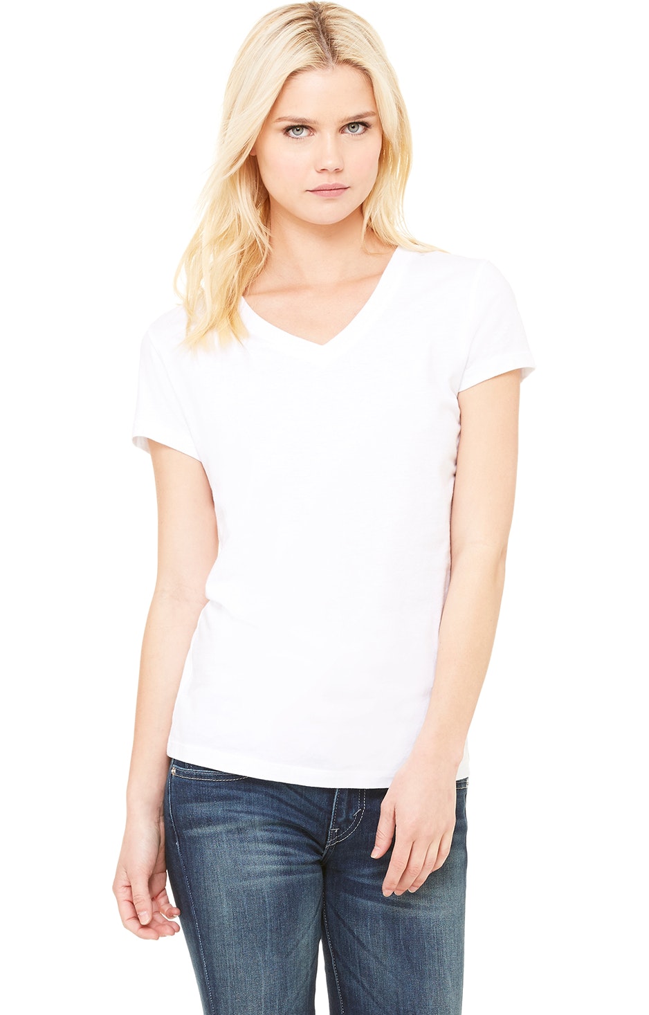 Bella Canvas B6005 Ladies' Jersey Short Sleeve V Neck T Shirt | Jiffy ...