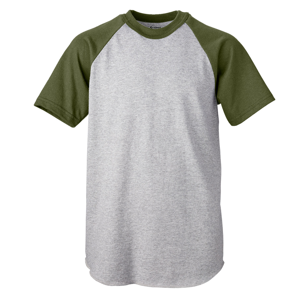  Soffe Boys' Baseball Jersey T-Shirt, White/Dk Green (2