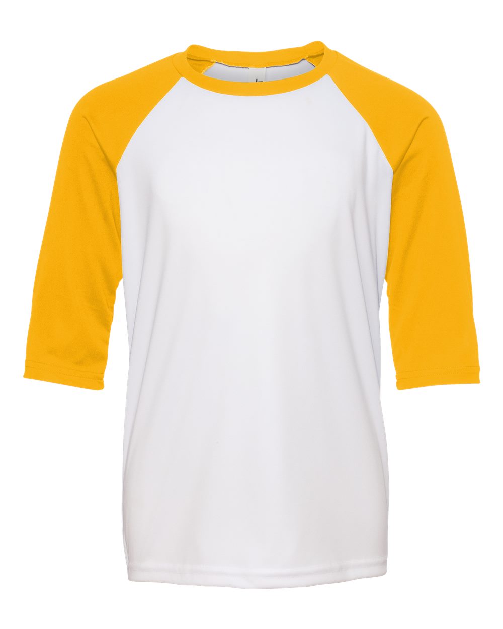 yellow and white baseball shirt