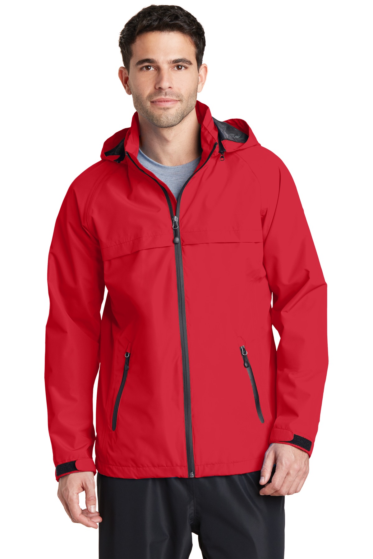 red waterproof jacket